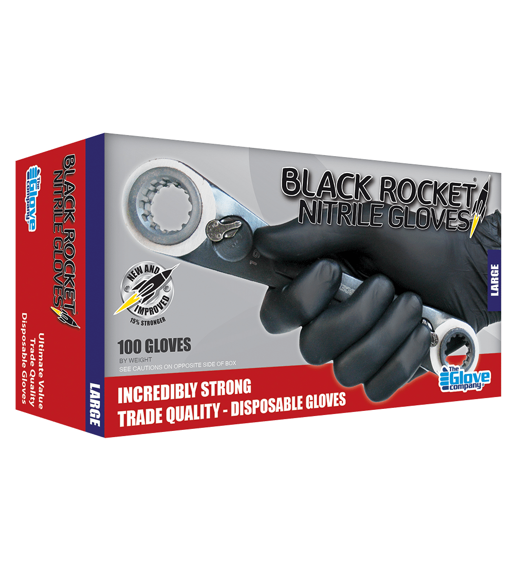Black Rocket® Nitrile Disposable Gloves The Glove Company New Zealand