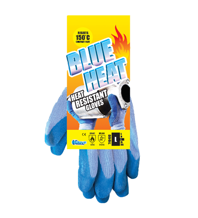 BlueHeat Heat Resistant Gloves on Hang Tag